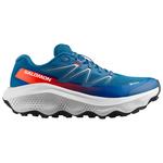 Salomon Trailrunning-Schuhe Ultra Flow 2 Gore-Tex Dark Blue Ballad Blue Cherry Tomato Präsentation