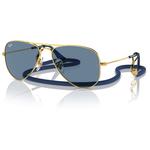 Ray Ban Occhiali da sole Aviator Kids Polished Arista Gold Light Blue Mirror Presentazione