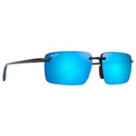 Maui Jim Zonnebrillen Laulima Asian Fit Noir Brillant Bleu Blue Hawaii MauiPure Voorstelling
