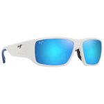 Maui Jim Zonnebrillen Keha Asian Fit Blanc Mat Bleu Hawaï Minéral SuperThin Voorstelling