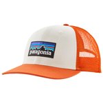 Patagonia Berretto P-6 Logo Trucker Hat White Redtail Rust Presentazione