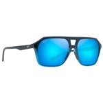 Maui Jim Sunglasses Wedges Fondu Noir Mat Bleu Blue Hawaii Mineral Superthin Overview