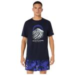 Asics Trail T-Shirt Fujitrail Logo Short Sleeve Midnight Cobalt Burst Cool Grey Präsentation
