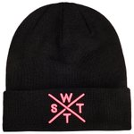 Watts Beanies Piano Cuffed Beanie Black Cross Fluo Pink Overview