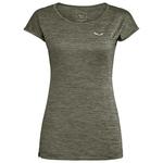 Salewa Wander-T-Shirt Puez Melange Dry W Faded Green Melange Präsentation