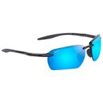 Maui Jim Lunettes de soleil Hookipa Ultra G Shiny Black Grey Blue Hawaii MauiUltra Présentation