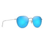 Maui Jim Lunettes de soleil Kauwela Crystal Shiny Silver Blue Hawaii MauiPure Présentation