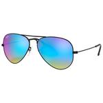 Ray Ban Occhiali da sole RB3025 Aviator Polished Black Blue Flash Presentazione