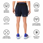 Asics Pantaloncini da trail Fujitrail All Over Print 5In Midnight Cobalt Burst Cream Keypoints