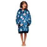 All-In Poncho Poncho Plaid Floral Blue Voorstelling All-In Poncho Poncho Plaid Floral Blue Voorstelling