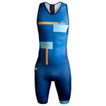 Bv Sport Short de trail Combinaison Triathlon 3X100 Bleu Orange Présentation