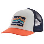 Patagonia Cap Kid's Trucker Hat Ridge Rise Stripe Coho Coral Overview