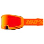 100 % Masque de Ski Okan Essential Fluo Orange Hiper Vermillon Red ML Mirror Présentation
