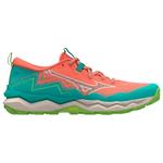 Mizuno Botas de trail Wave Daichi 9 W Freshsalmon White Sharpgreen Presentación