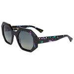 Binocle Eyewear Zonnebrillen Claudia Shiny Purple Turquoise Gradient Grey Polarized Voorstelling