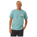 Rip Curl T-Shirt Surf Revivial Peaking Dusty Blue Präsentation