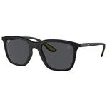 Ray Ban Sonnenbrille RB4433M Scuderia Ferrari Collection Mat Black Dark Grey Präsentation