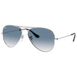 Ray Ban Lunettes de soleil RB3025 Aviator Polished Silver Gradient Light Blue 