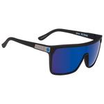 Spy Sonnenbrille Flynn Soft Matte Black Happy Bronze Dark Blue Mirror Präsentation