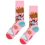 Happy Socks Sokken Crew Socks Flying Super Mom Orange Voorstelling