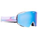 AZR Skibrillen Meteor Otg Blanche Mate Full Bleu Glacier Multicouche + Jaune Voorstelling
