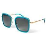 Binocle Eyewear Sunglasses Paloma Shiny Gold Turquoise Gradient Grey Polarized Overview