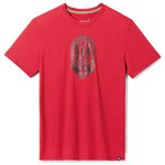 Smartwool Tee-shirt de rando Mountain Trail Graphic Short Sleeve Slim Rythmic Red Présentation