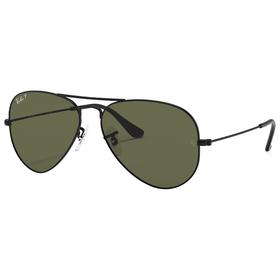 Ray Ban Sonnenbrille RB3025 Aviator Matte Black Green G-15 Polarized Präsentation Ray Ban Sonnenbrille RB3025 Aviator Matte Black Green G-15 Polarized Präsentation