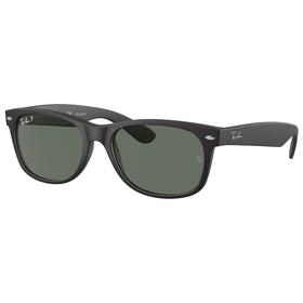 Ray Ban Zonnebrillen RB2132 New Wayfarer Classic Matte Rubber Black Polar Green Voorstelling Ray Ban Zonnebrillen RB2132 New Wayfarer Classic Matte Rubber Black Polar Green Voorstelling