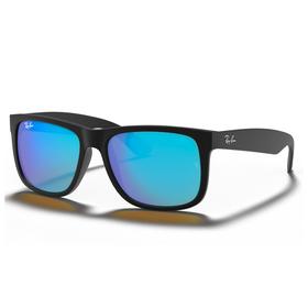 Ray Ban Sonnenbrille RB4165 Justin Color Mix Matte Rubber Black Mirror Blue Präsentation Ray Ban Sonnenbrille RB4165 Justin Color Mix Matte Rubber Black Mirror Blue Präsentation