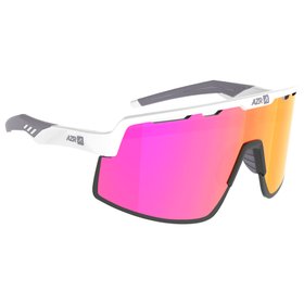 AZR Zonnebrillen Speed Rx Blanche Vernie Grise Photochromique Irisé Rose Voorstelling AZR Zonnebrillen Speed Rx Blanche Vernie Grise Photochromique Irisé Rose Voorstelling