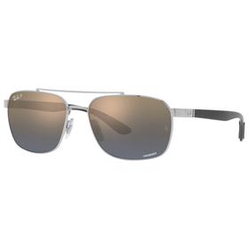 Ray Ban Zonnebrillen RB3701 Polished Silver Chromance Blue Gold Polar Voorstelling Ray Ban Zonnebrillen RB3701 Polished Silver Chromance Blue Gold Polar Voorstelling