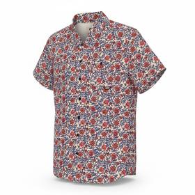 Chemise Picture Organic Homme XL - Verte à Motifs Fleurs - Manches Courtes - Tencel éco