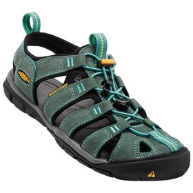 Keen Wandersandalen Clearwater CNX Leather Women Mineral Blue Yellow Präsentation Keen Wandersandalen Clearwater CNX Leather Women Mineral Blue Yellow Präsentation