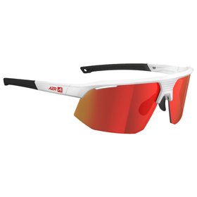 AZR Sonnenbrille Arrow Rx Blanche Vernie Noire Multicouche Rouge Präsentation AZR Sonnenbrille Arrow Rx Blanche Vernie Noire Multicouche Rouge Präsentation
