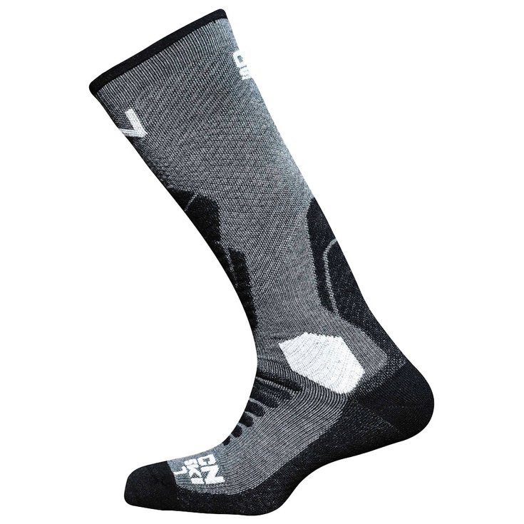 Curlynak Chaussettes Ski Merino Gris Blanc Overview