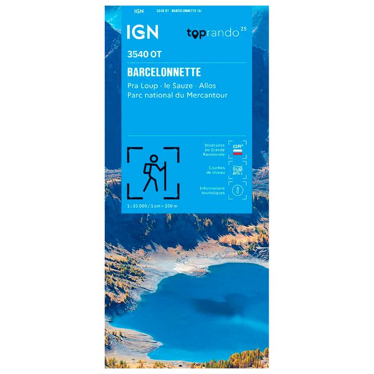 IGN Karte 3540OT Barcelonnette, Pra Loup, le Sauze, Allos, Parc national du Mercantour Präsentation