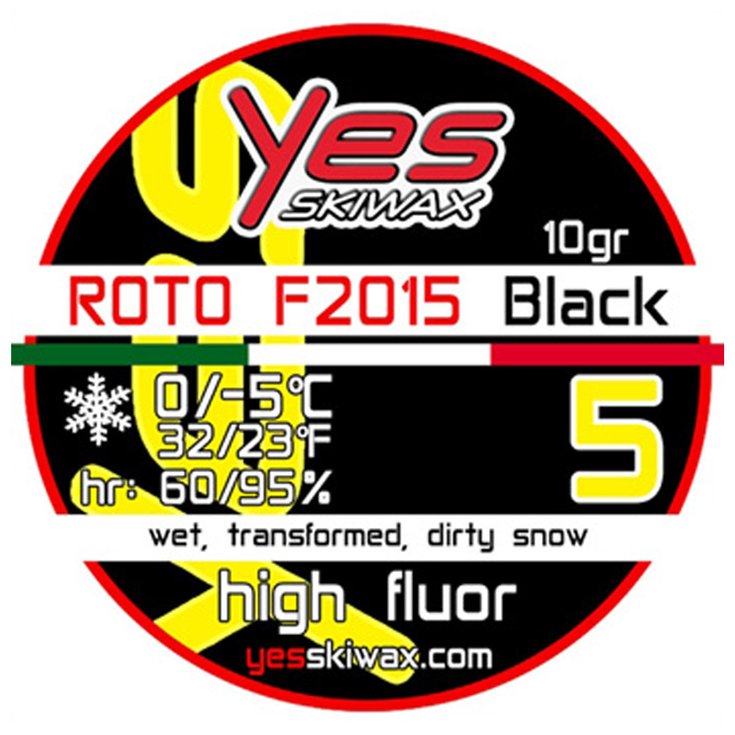 Yes Skiwax Cera Roto Roto F2015 Black 5 10gr Presentación