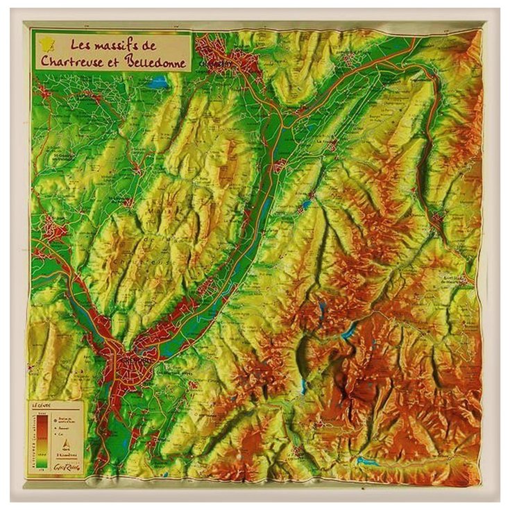 Geo Relief Mapa 3D Le Massifs de la Chartreuse Et Belledonne Presentación