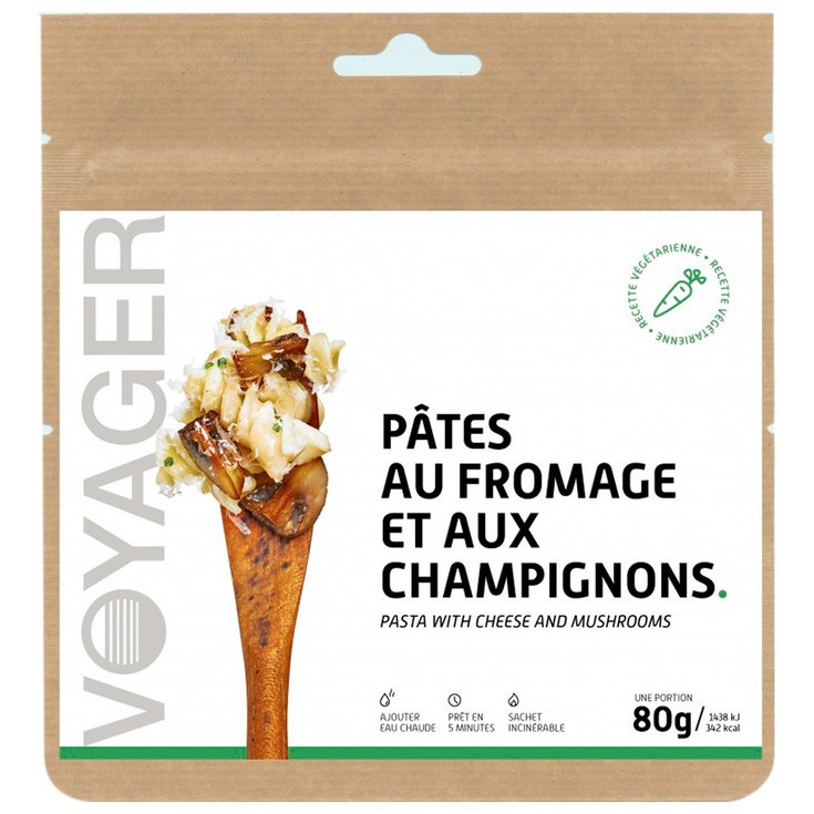 Voyager Gefriergetrocknetes Essen Pâtes Au Fromage Et Aux Champi Gnons Präsentation
