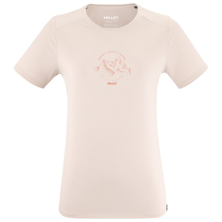 Millet Camiseta de trekking Ubic Light Tee Shirt Short Sleeve W Vanilla Cream Presentación