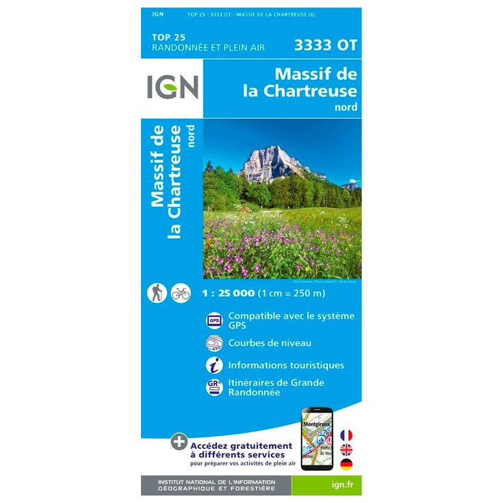 IGN Carte 3333OT Massif de la Chartreuse Nord Présentation