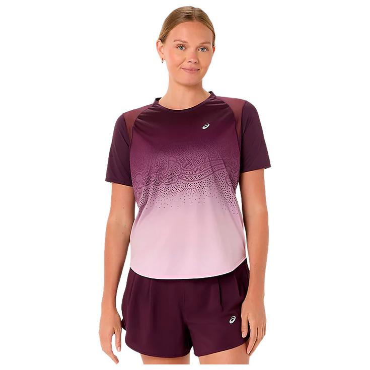 Asics Maglietta da trail Road Fade Short Sleeve W Aubergine Hazy Lilac Presentazione