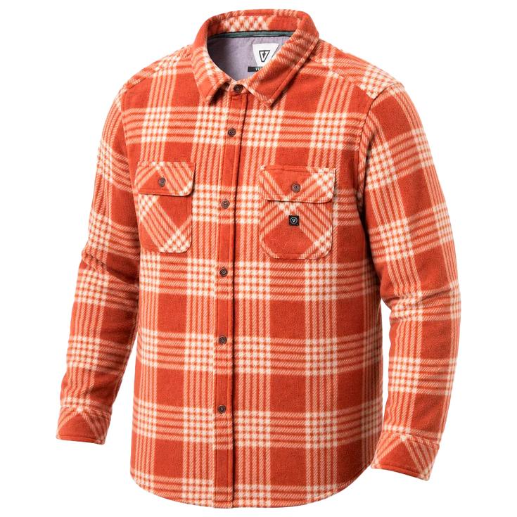Vissla Camisa Eco-Zy Ls Polar Flannel Barn Red Presentación