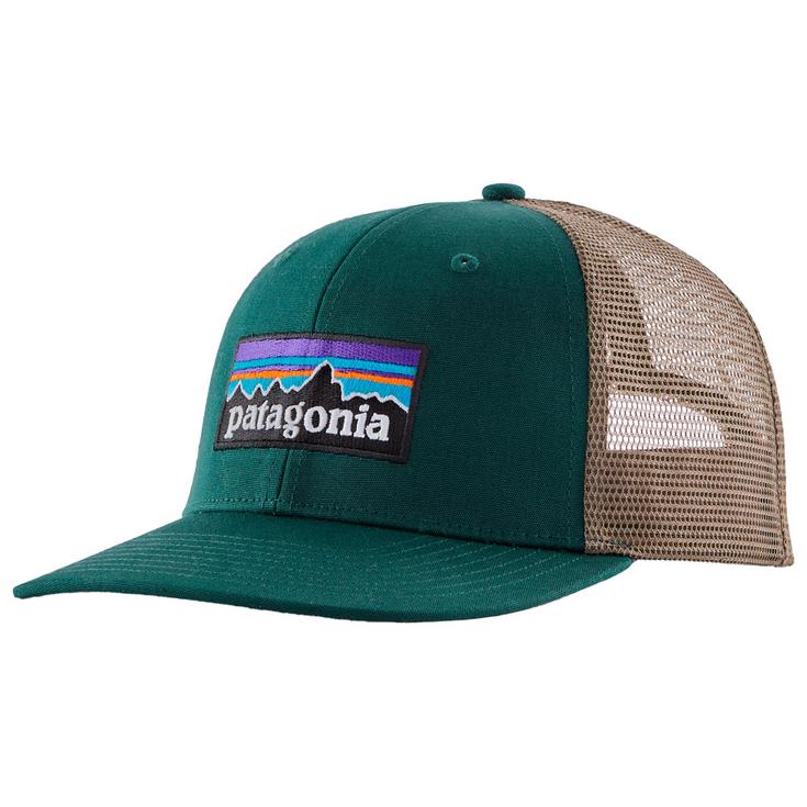 Patagonia Gorra P-6 Logo Trucker Hat Cascade Green Presentación