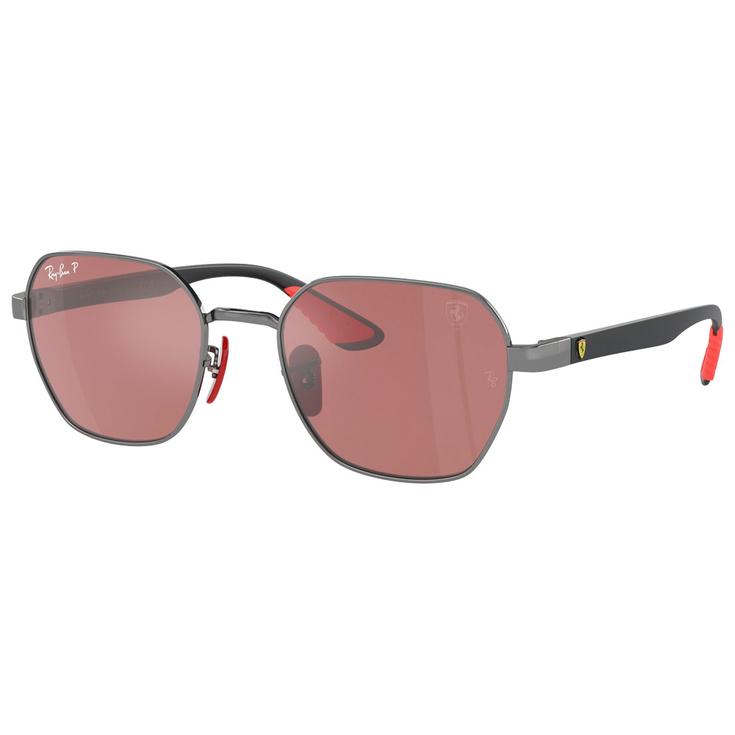 Ray Ban Lunettes de soleil RB3794M Scuderia Ferrari Collection Polished Gunmetal Chromance Violet Silver Polar Présentation