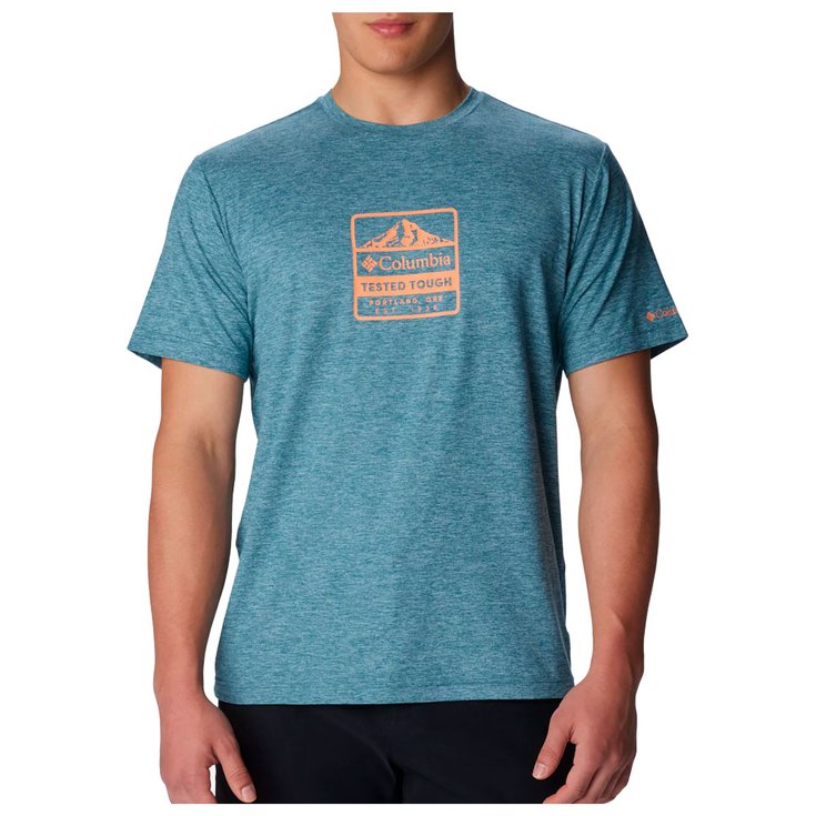 Columbia Hiking tee-shirt Kwick Hike Graphic Ss Tee Cloudburst Tested Tough Overview