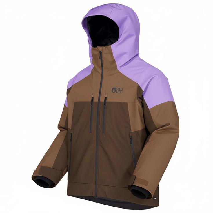 Picture Ski Jacket Exa Textury Print Paisley Cocoa Chicory Overview