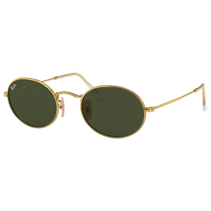 Ray Ban Gafas RB3547 Oval Metal Polished Gold Green G-15 Presentación