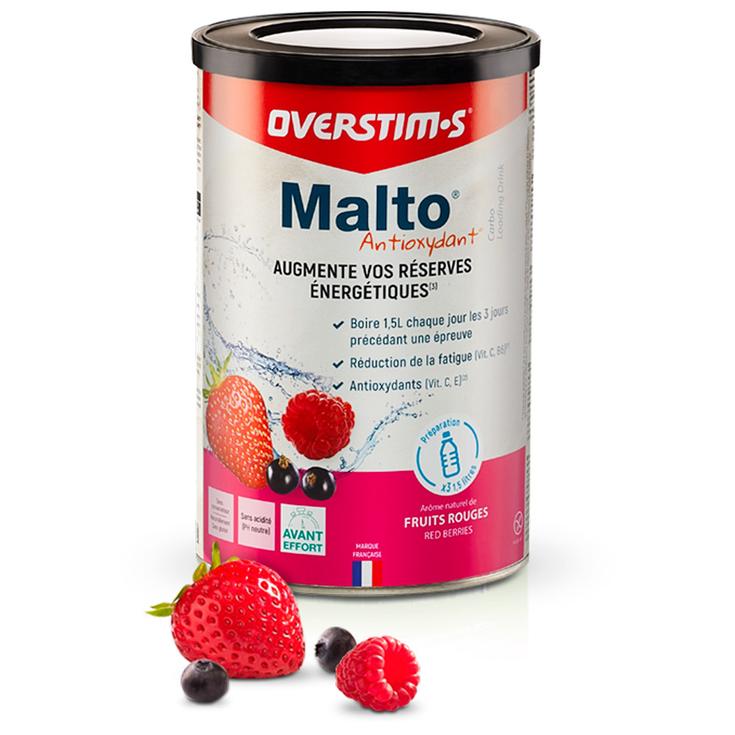 Overstims Boisson Malto Antioxydant 450 g. Fruits Rouges Présentation